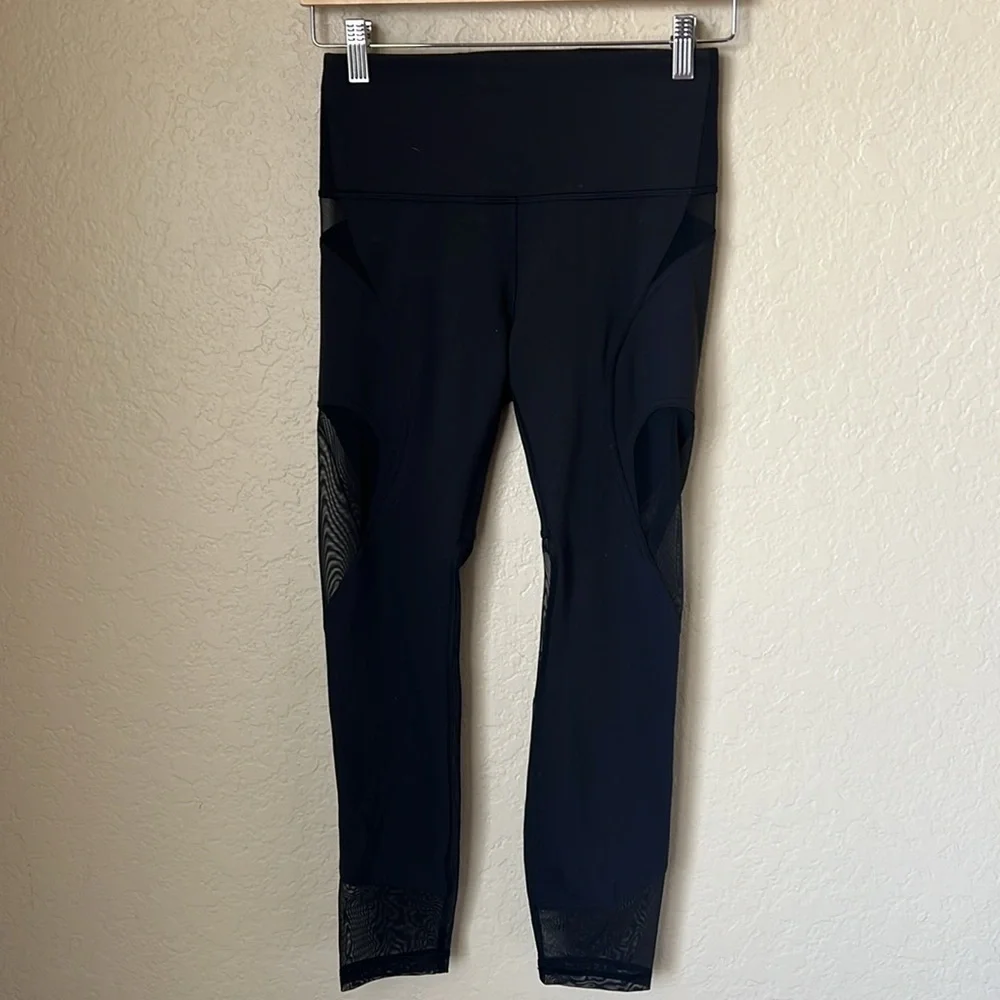 Lululemon black wunder train mesh leggings